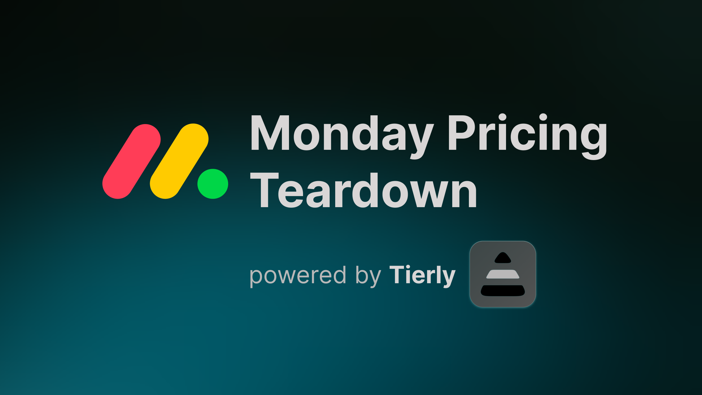 Monday.com pricing teardown by Tierly showing project management pricing tier analysis and competitor comparison